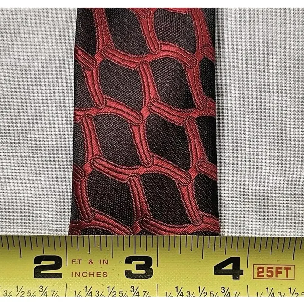 Giorgio Armani Men's‎ Red And Black 100% Silk Tie
